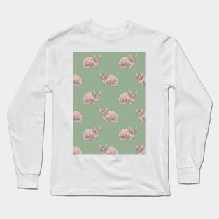 Sphynx Cat Pattern Vintage Retro Style Edit Long Sleeve T-Shirt